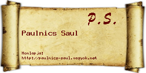 Paulnics Saul névjegykártya